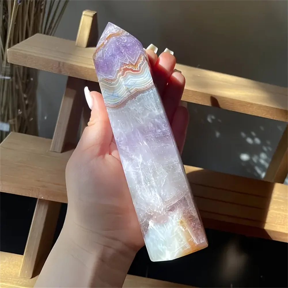 CrystalHola Lace Agate Crystal Tower Reiki Healing