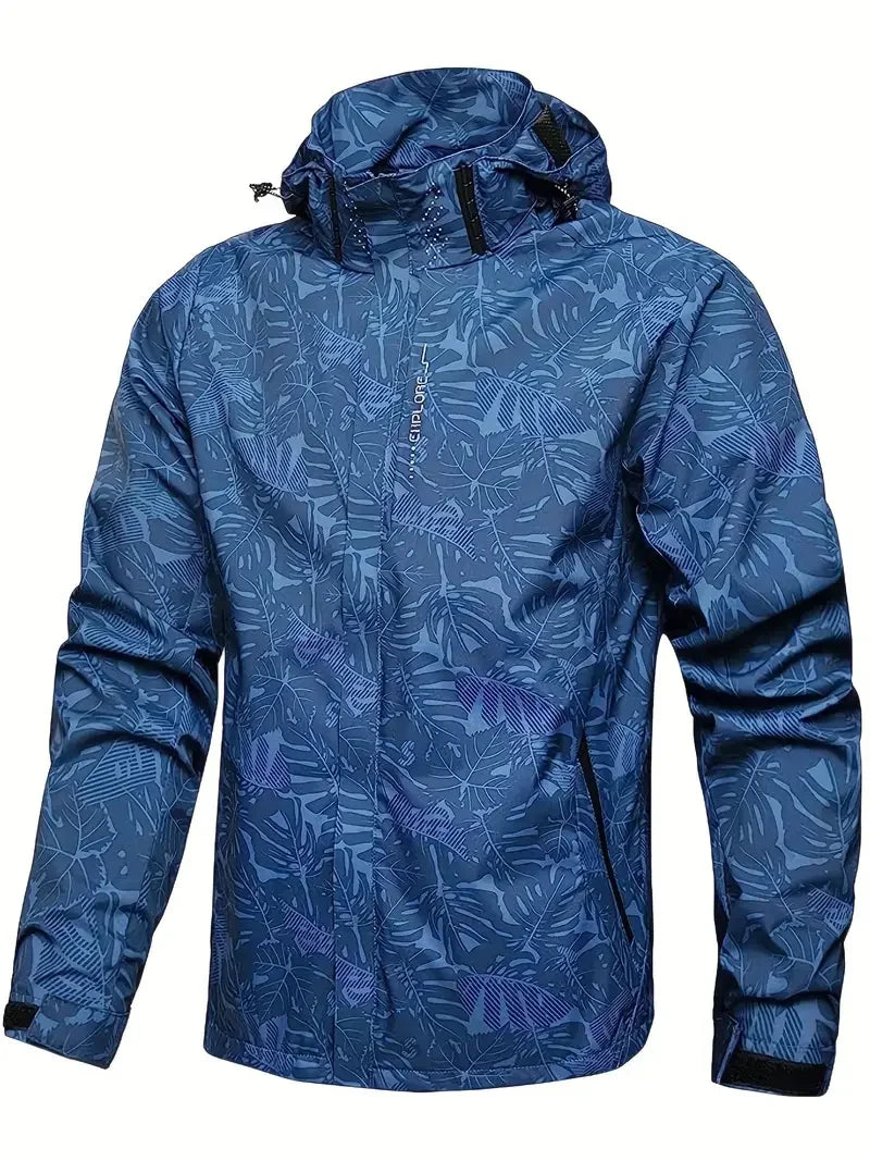 Men's Waterproof Hooded Windbreaker Jacket For Outdoor Hiking