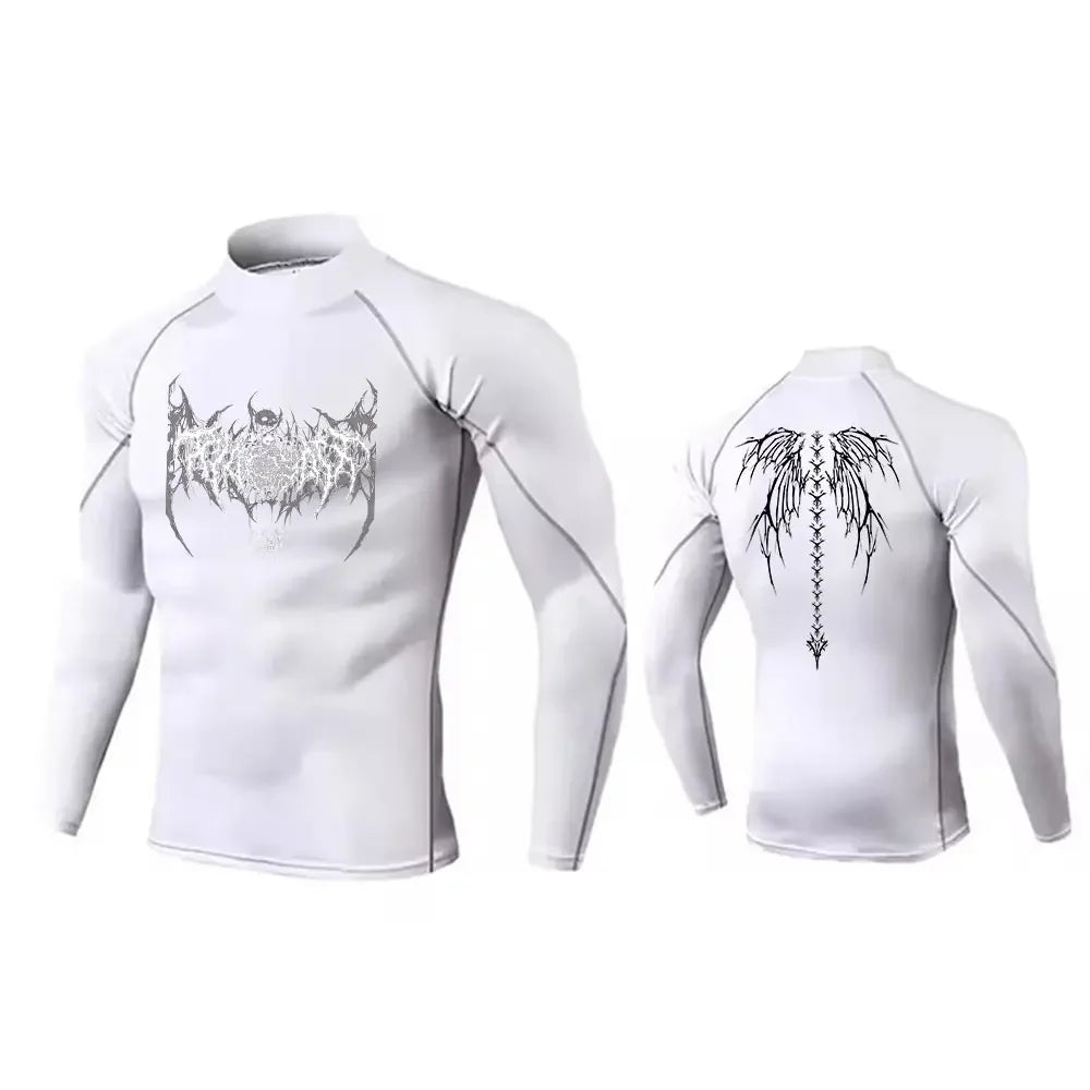 Mens Turtleneck Compression Rash Guard For Gym And Bodybuilding
