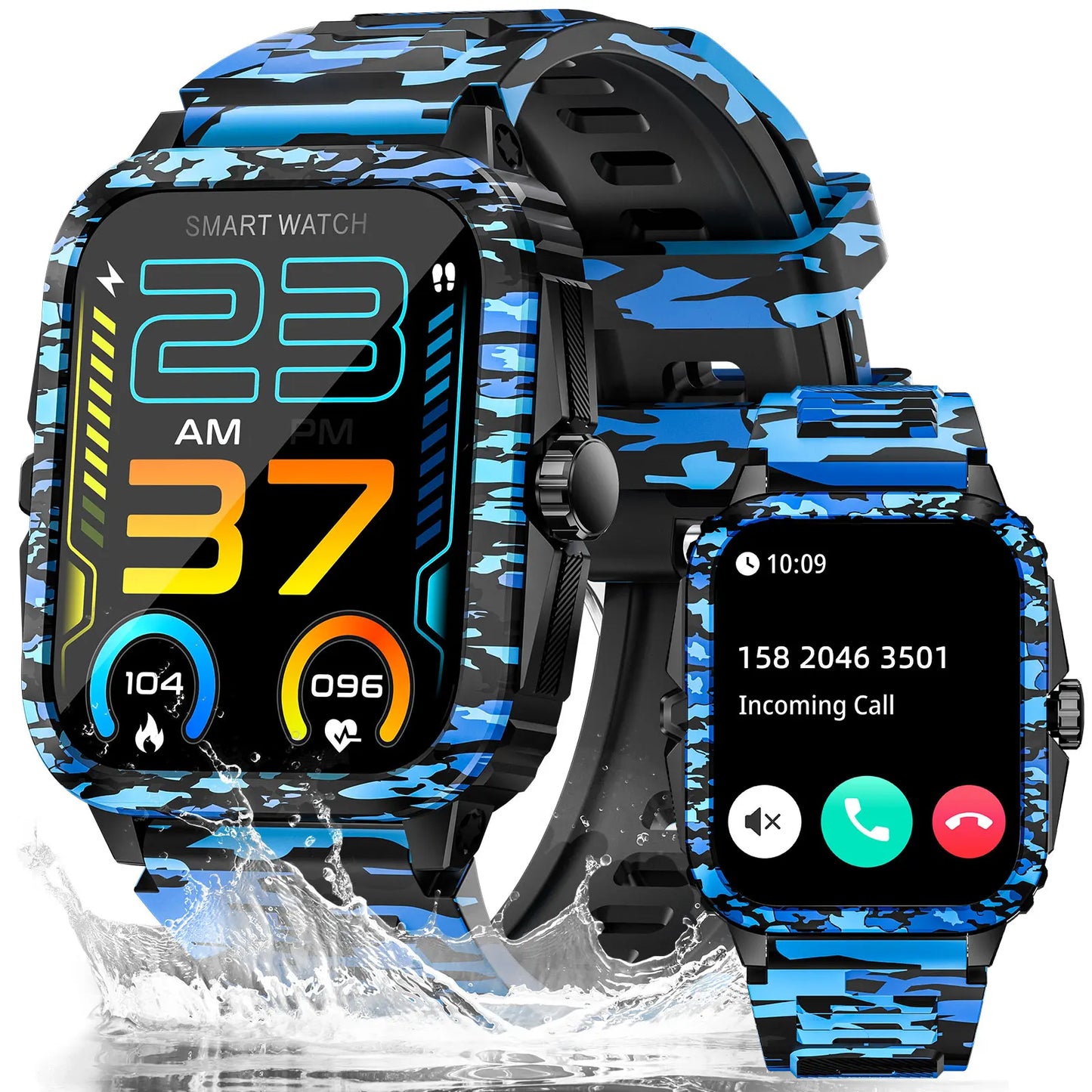 LaNikar KT71 Smart Watch 3ATM Waterproof Fitness Tracker Heart Rate