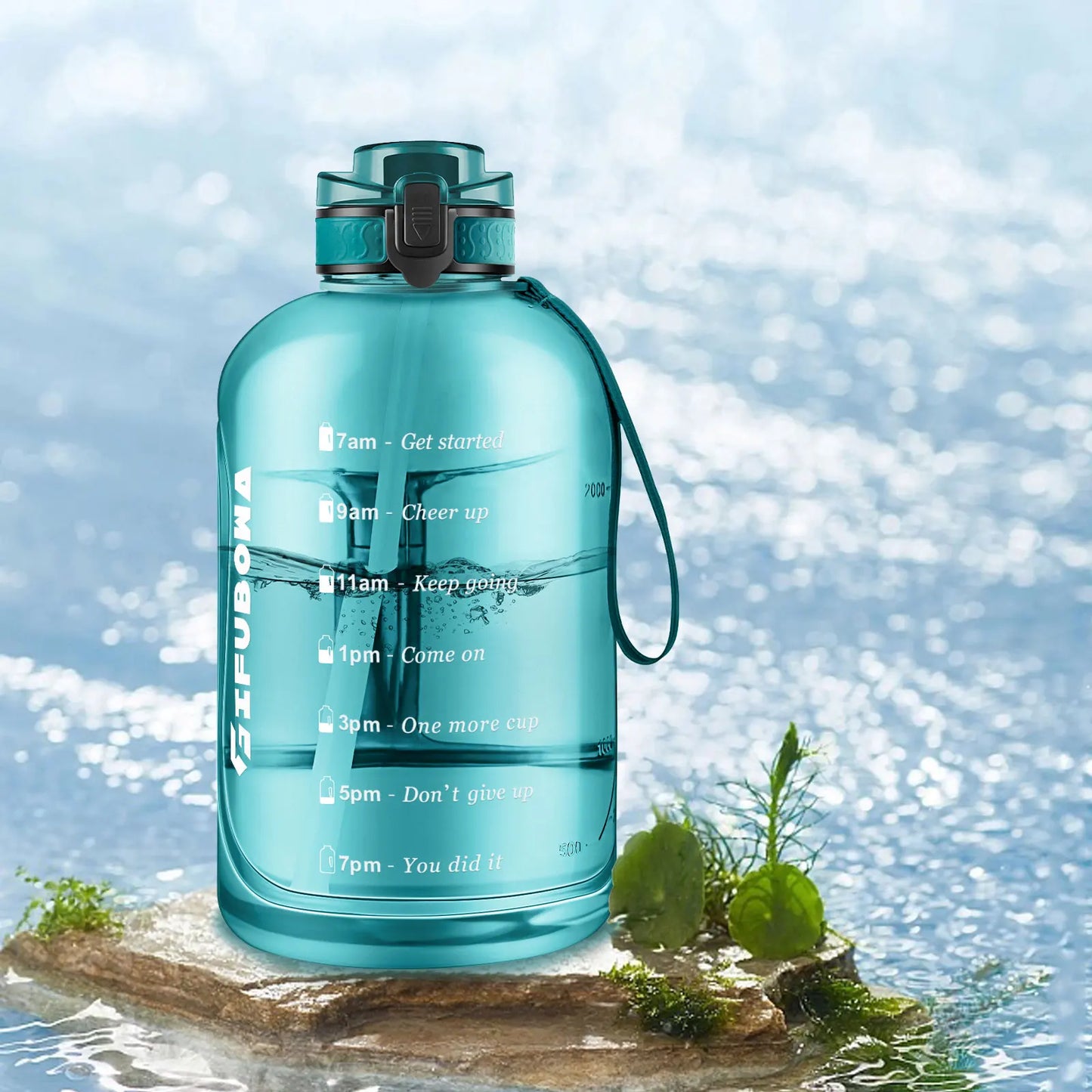 GIFUBOWA Motivational Time Marker Water Bottle With Handle