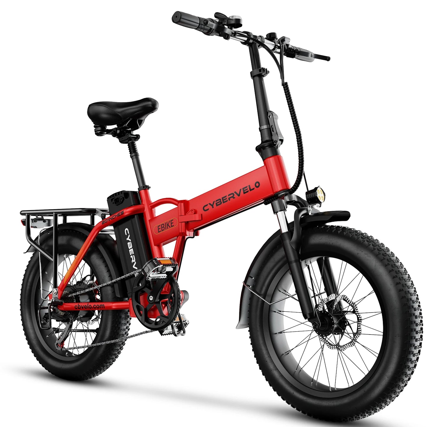 CYBERVELO 1000W Folding Electric Bike 48V 20Ah Removable Battery 80MileRange