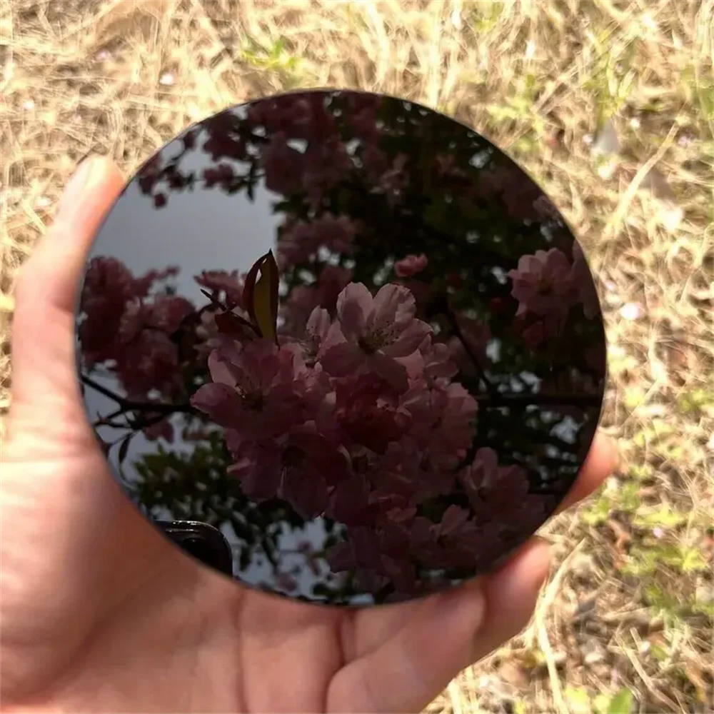 Obsidian Mirror Round Black Stone For Home Decor And Healing By Hignconcerned