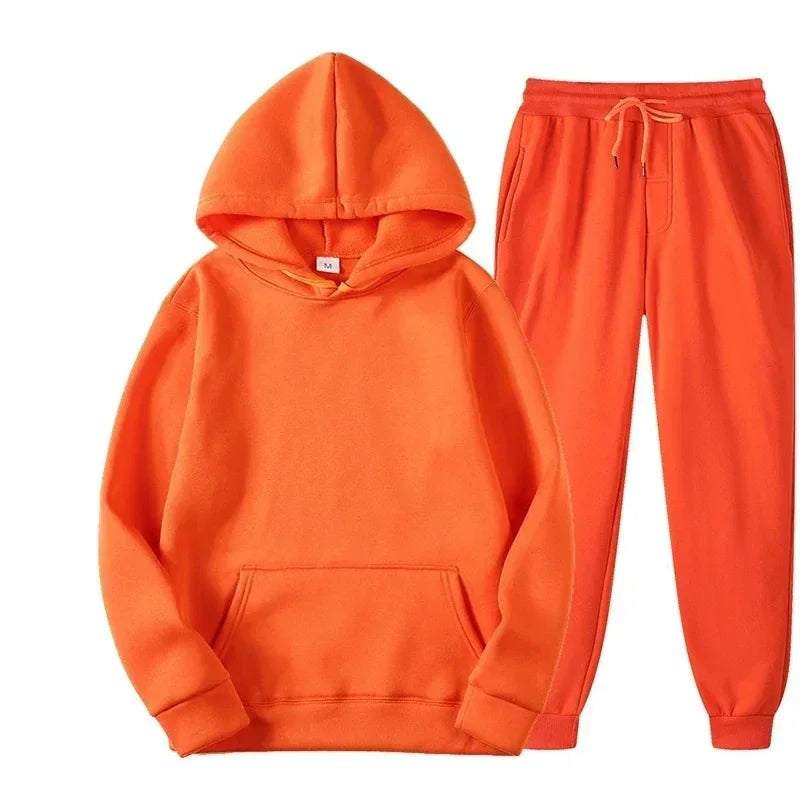 Velvet Warm Hoodie And Jogger Set Unisex Sportswear