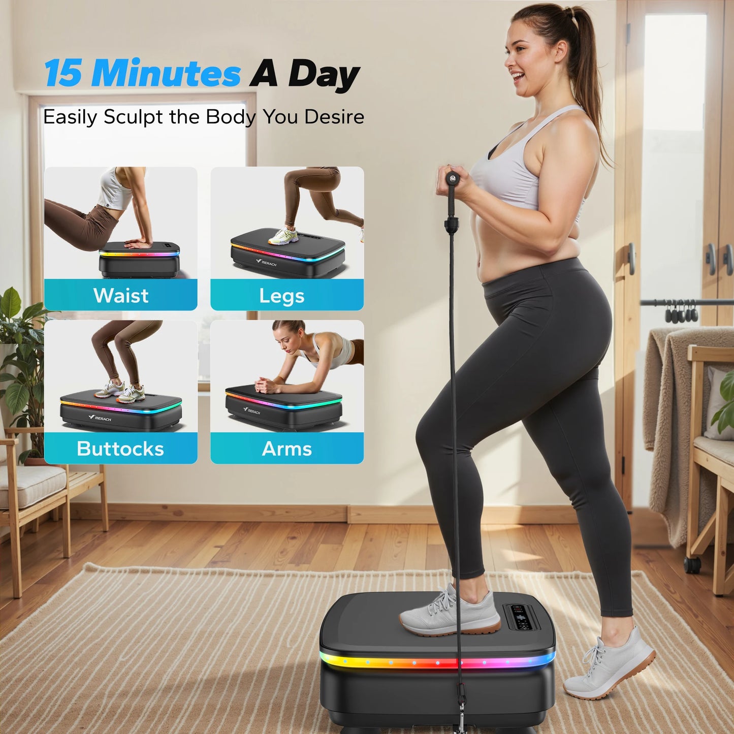 MERACH Vibration Plate for Full Body Workout and Lymphatic Drainage
