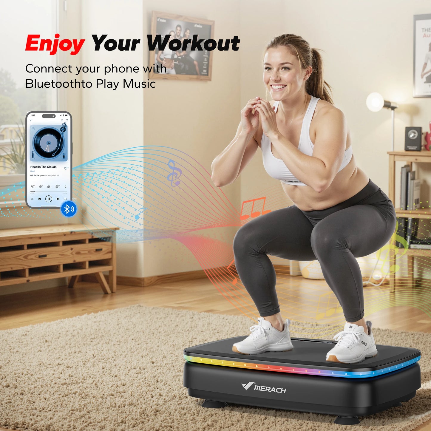 MERACH Vibration Plate for Full Body Workout and Lymphatic Drainage