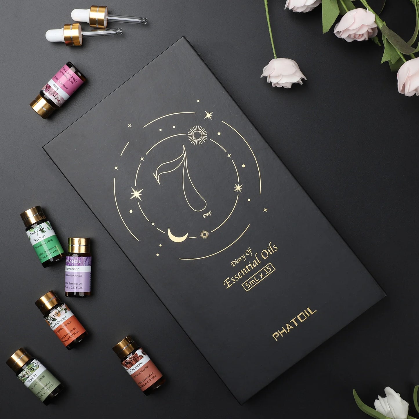 PHATOIL 15pcs Essential Oils Gift Set Pure Plant Aroma Diffuser Oils