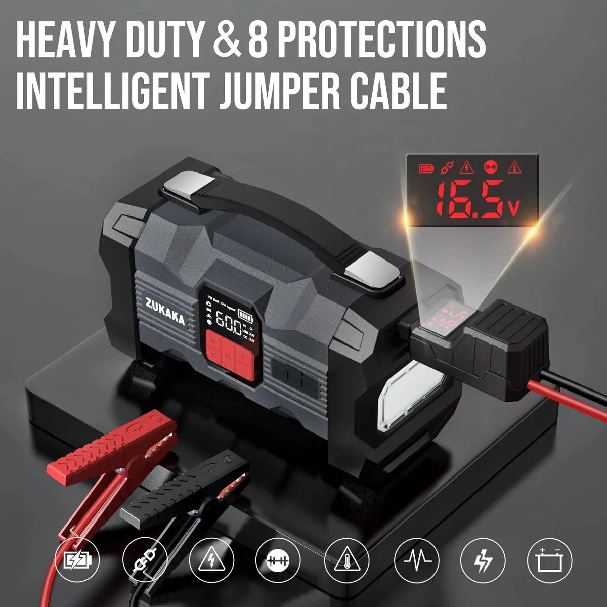 ZUKAKA Jump Starter With Air Compressor 4000A Car Booster PowerBank