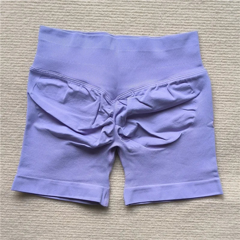Women Seamless Gym Running Shorts Scrunch Butt Biker Cycling