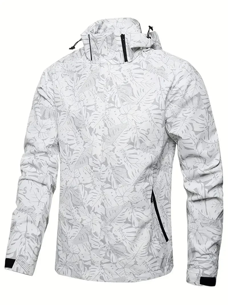 Men's Waterproof Hooded Windbreaker Jacket For Outdoor Hiking