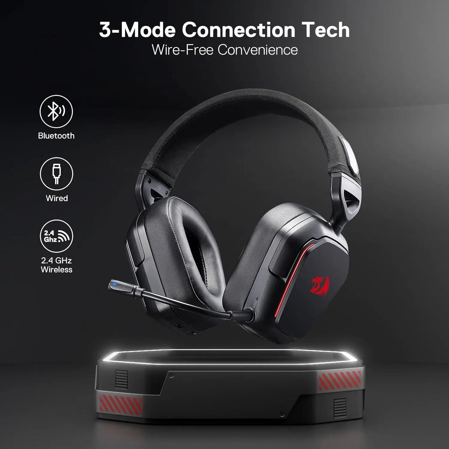 Redragon H868 3 Mode Wireless Gaming Headset Surround Sound