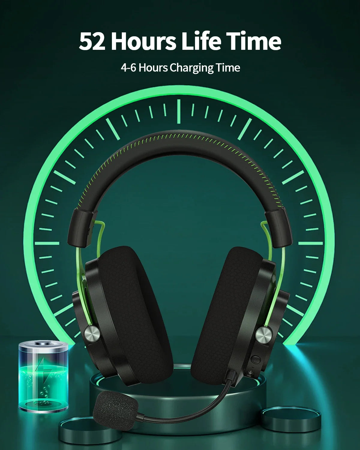 NUBWO G03 Wireless Gaming Headset With Dongle Noise Canceling Mic