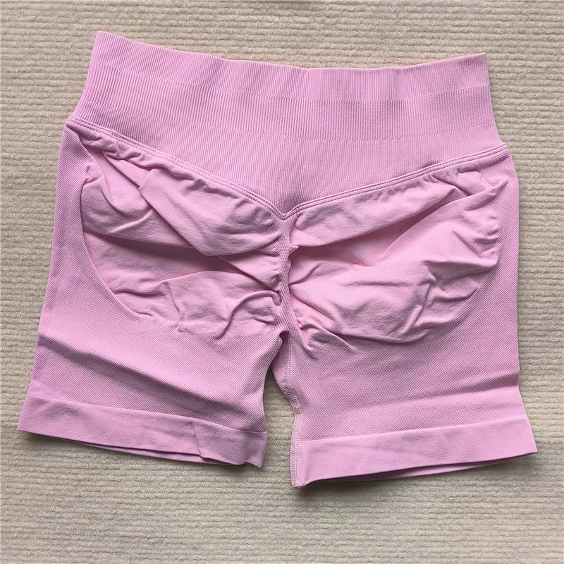 Women Seamless Gym Running Shorts Scrunch Butt Biker Cycling