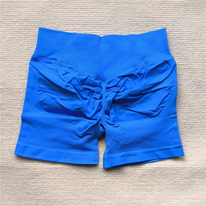 Women Seamless Gym Running Shorts Scrunch Butt Biker Cycling