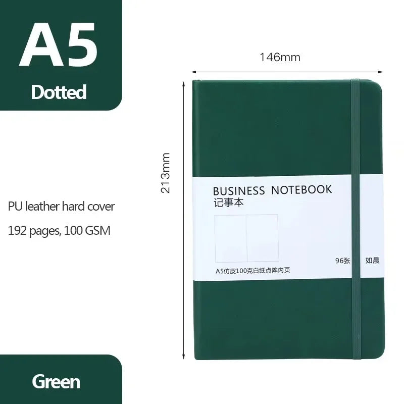 Hard Cover Dot Grid Notepad With Strap For Business Notes