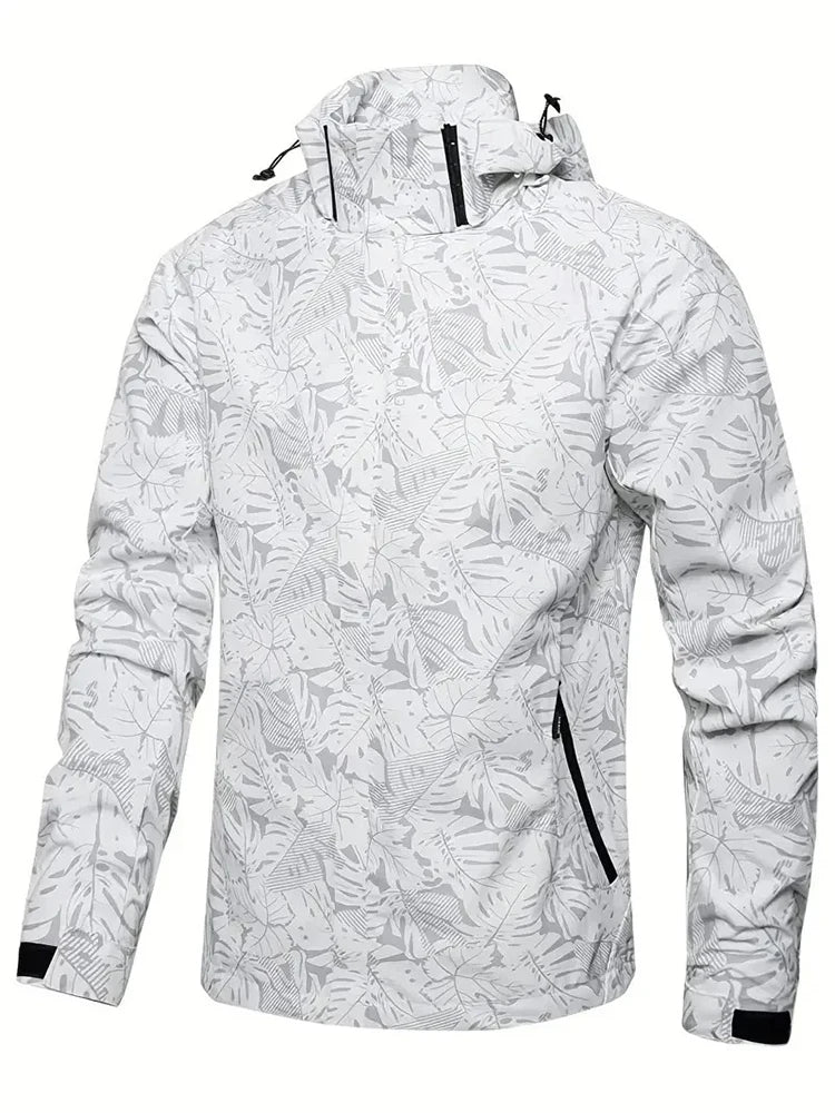 Men's Waterproof Hooded Windbreaker Jacket For Outdoor Hiking
