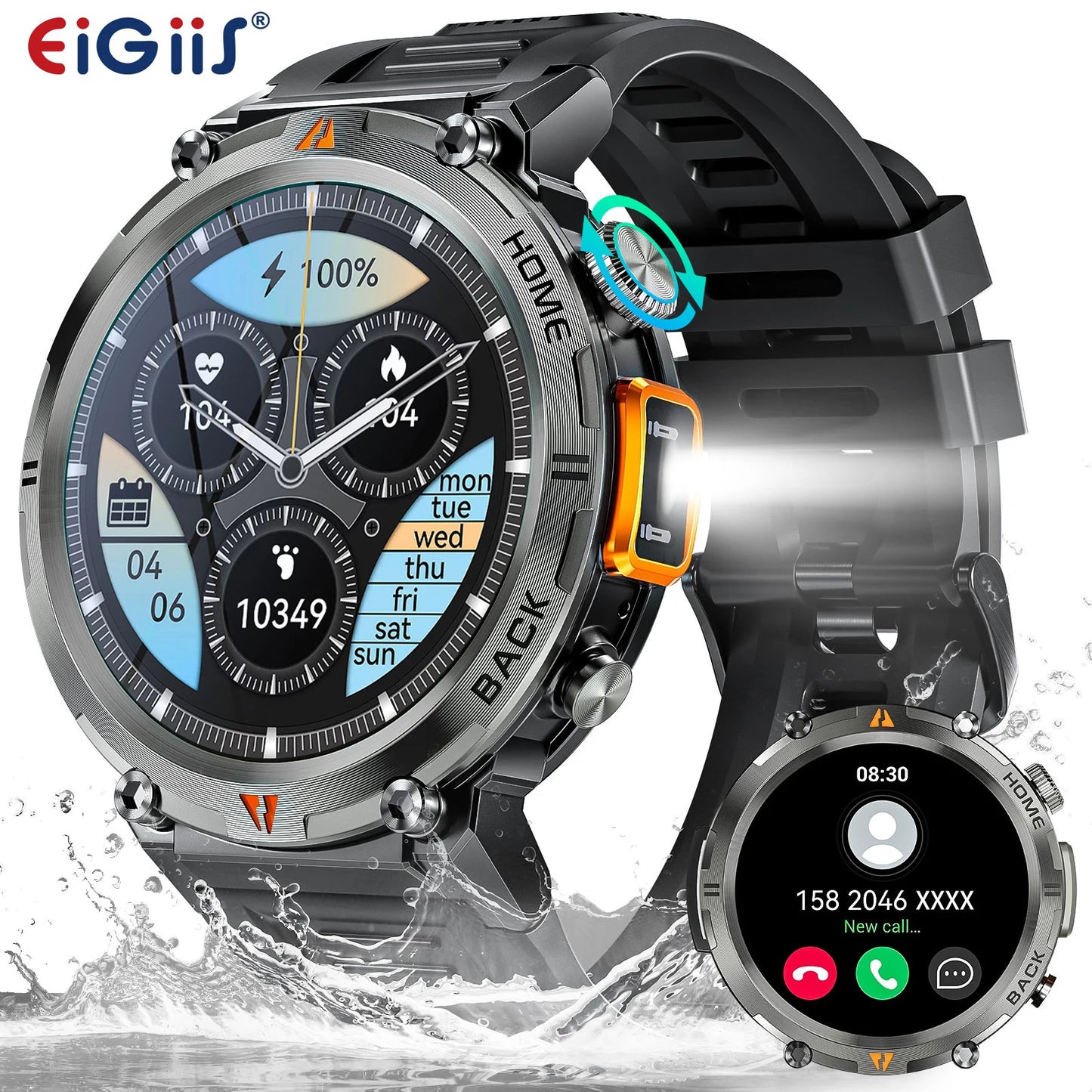 Vitality Wellness Store EIGIIS KE3 Smartwatch Bluetooth Call For Men Heart Rate