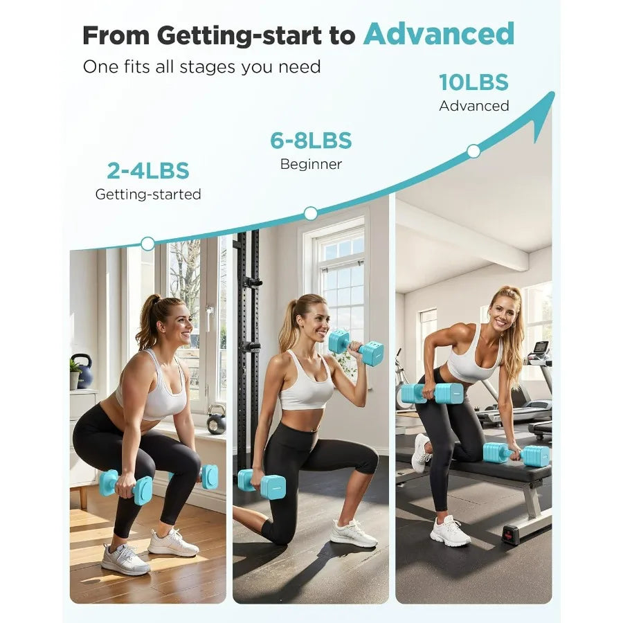 5 In 1 Adjustable Dumbbell Set Dual 10 Pounds Weights