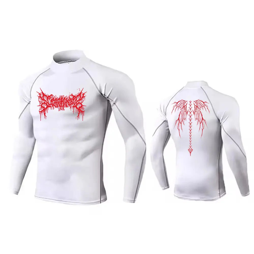 Mens Turtleneck Compression Rash Guard For Gym And Bodybuilding