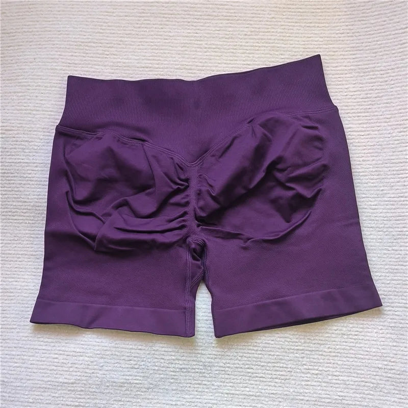 Women Seamless Gym Running Shorts Scrunch Butt Biker Cycling