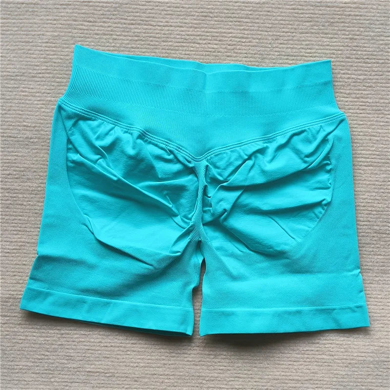Women Seamless Gym Running Shorts Scrunch Butt Biker Cycling