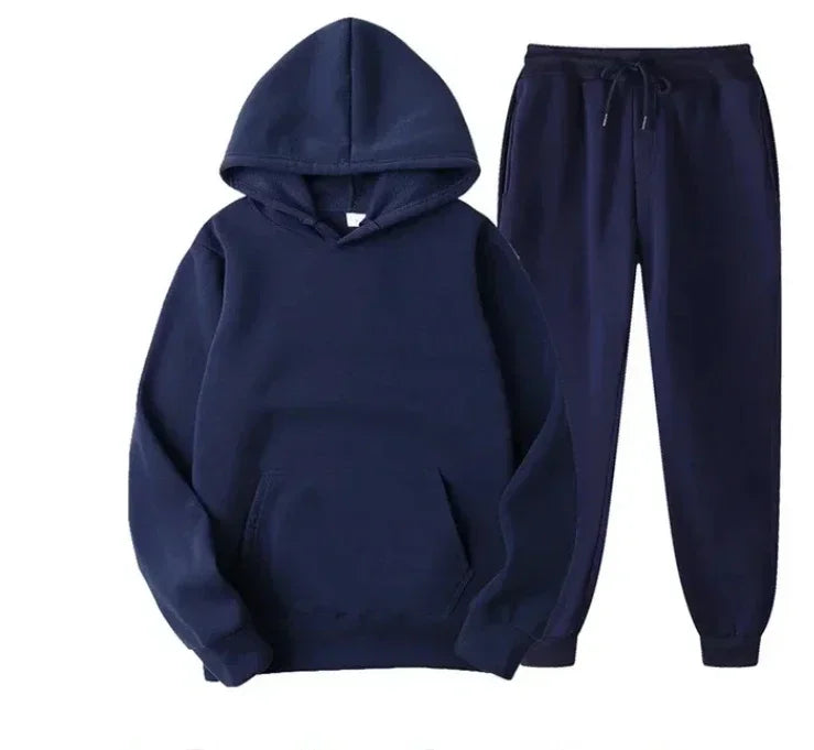 Velvet Warm Hoodie And Jogger Set Unisex Sportswear