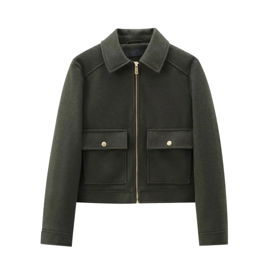 Women's Zipper Jacket Coat Outerwear Winter Elegant