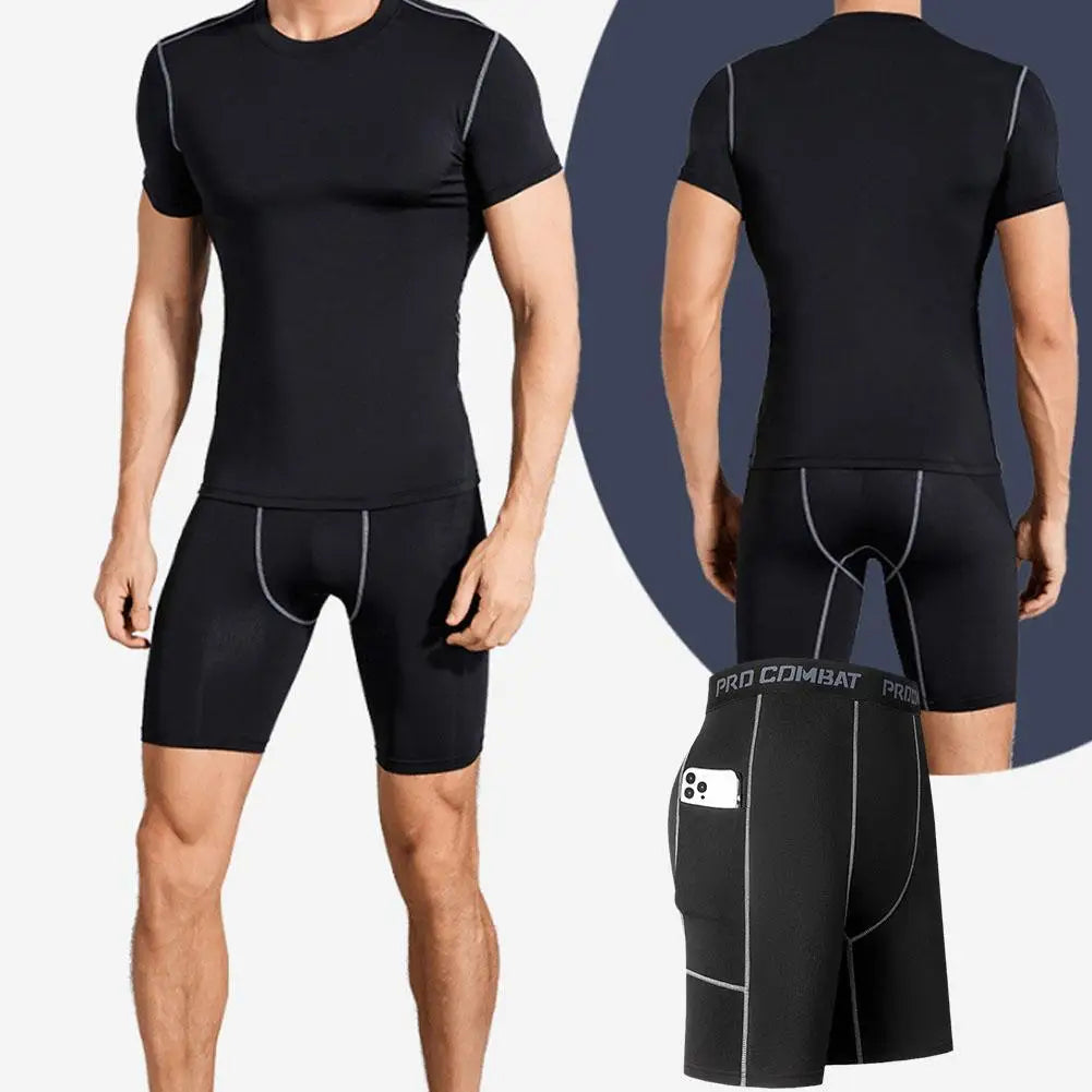High Performance Men's Compression Shorts With Pocket For Sports