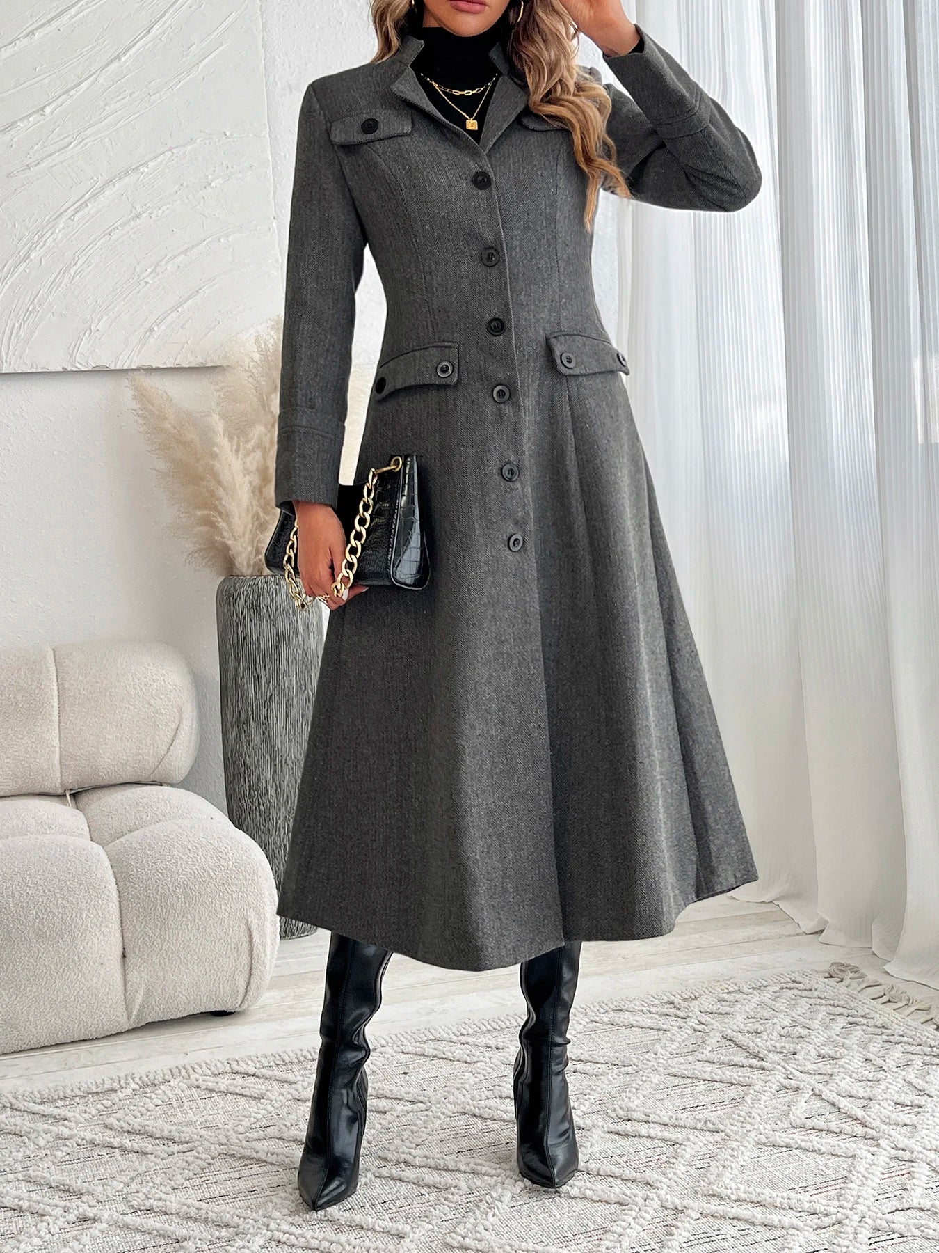 ZHUANIECN Elegant Long Stylish Jacket Suit Coat For Women