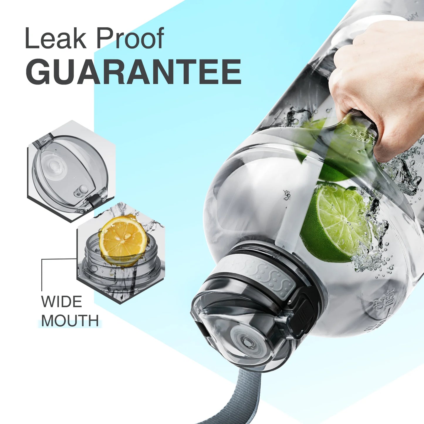 GIFUBOWA Motivational Time Marker Water Bottle With Handle