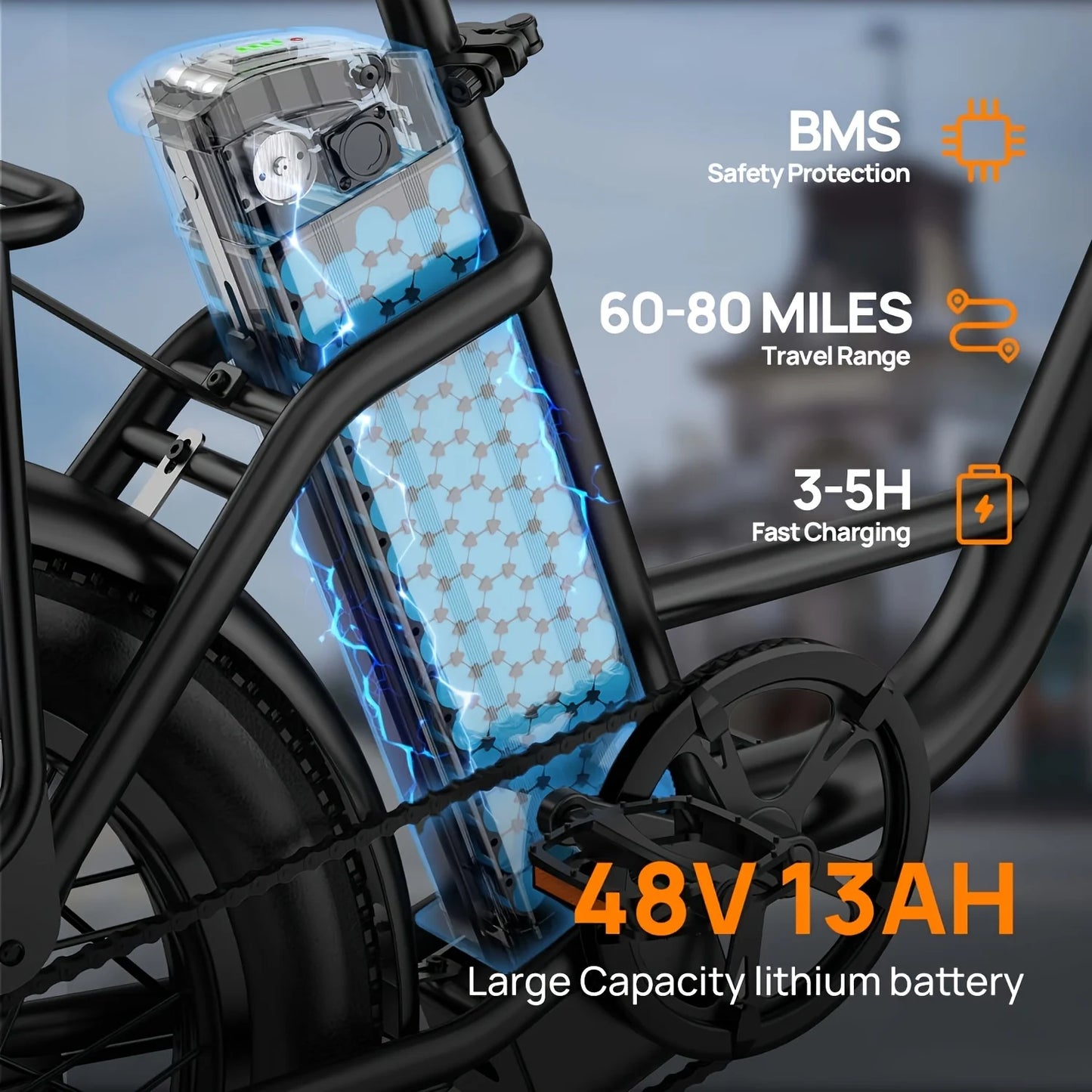 URLIFE E20 1000W Electric Bike 48V 13Ah Removable Battery Dual Disc Brakes