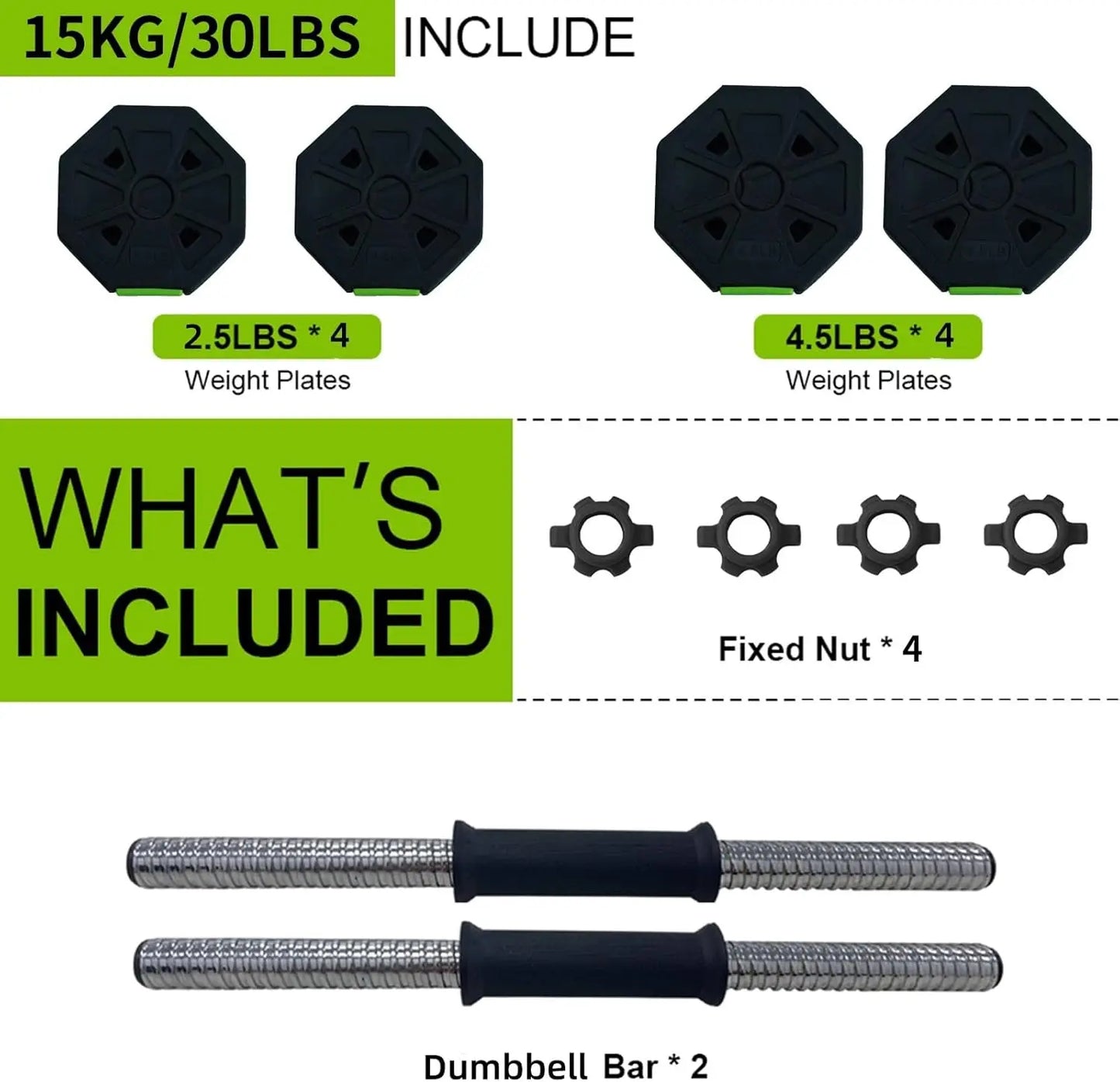 HiMISS Adjustable Dumbbell Set 2 in 1 Iron Handle Workout