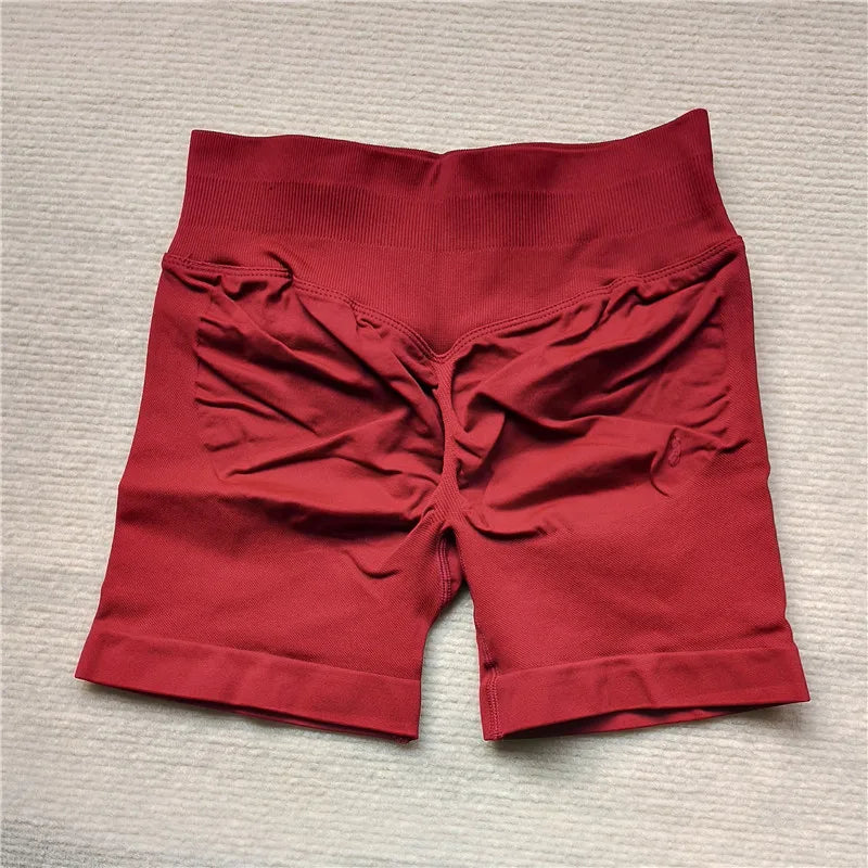 Women Seamless Gym Running Shorts Scrunch Butt Biker Cycling