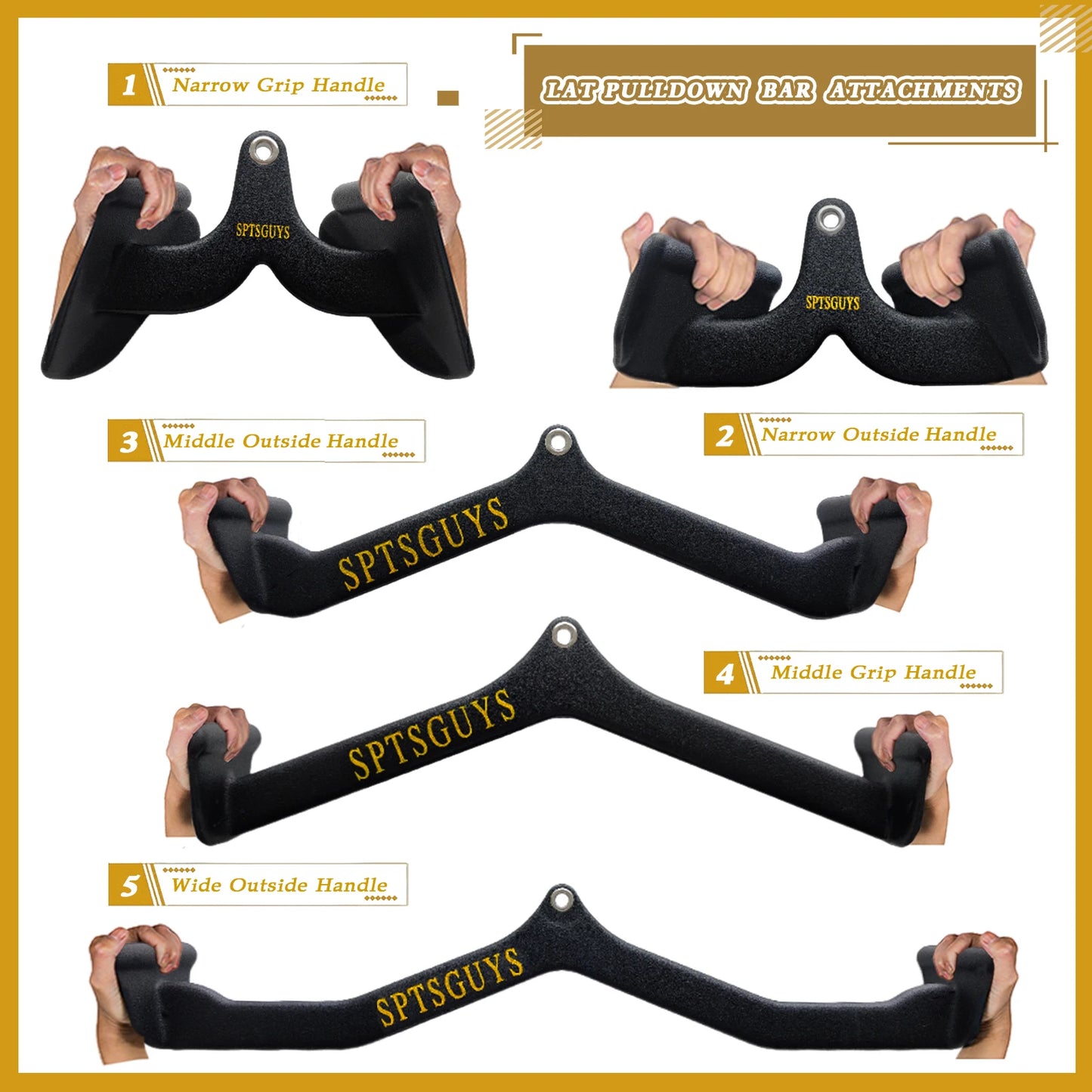 MARSAFIT Lat Pulldown Bar for Cable Pulley System Back Triceps