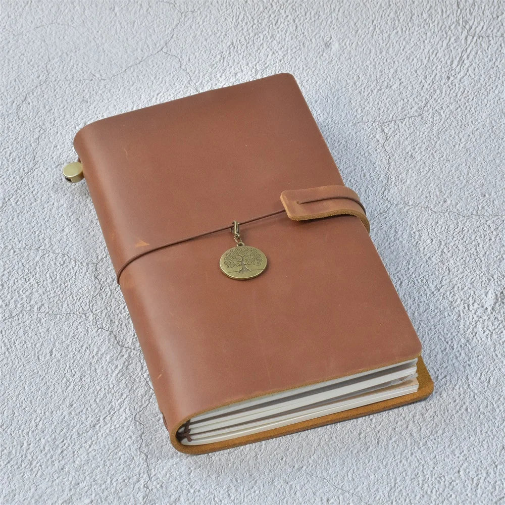 RAYSLIN Genuine Leather Journal Refillable Travel Notebook