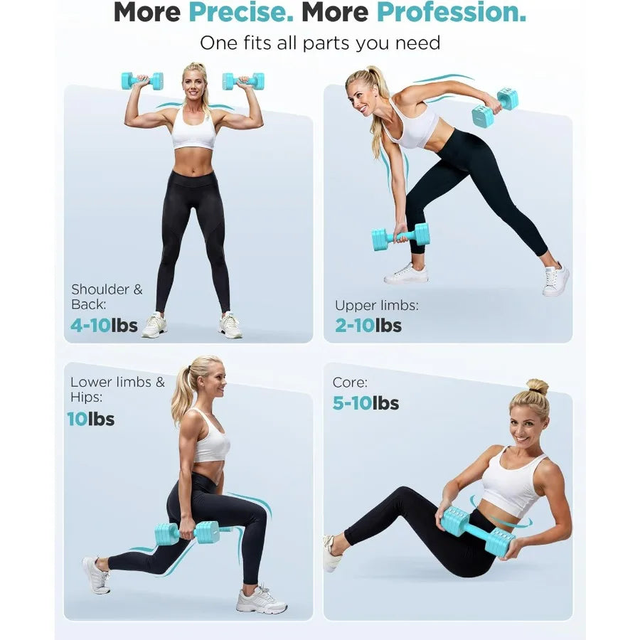 5 In 1 Adjustable Dumbbell Set Dual 10 Pounds Weights