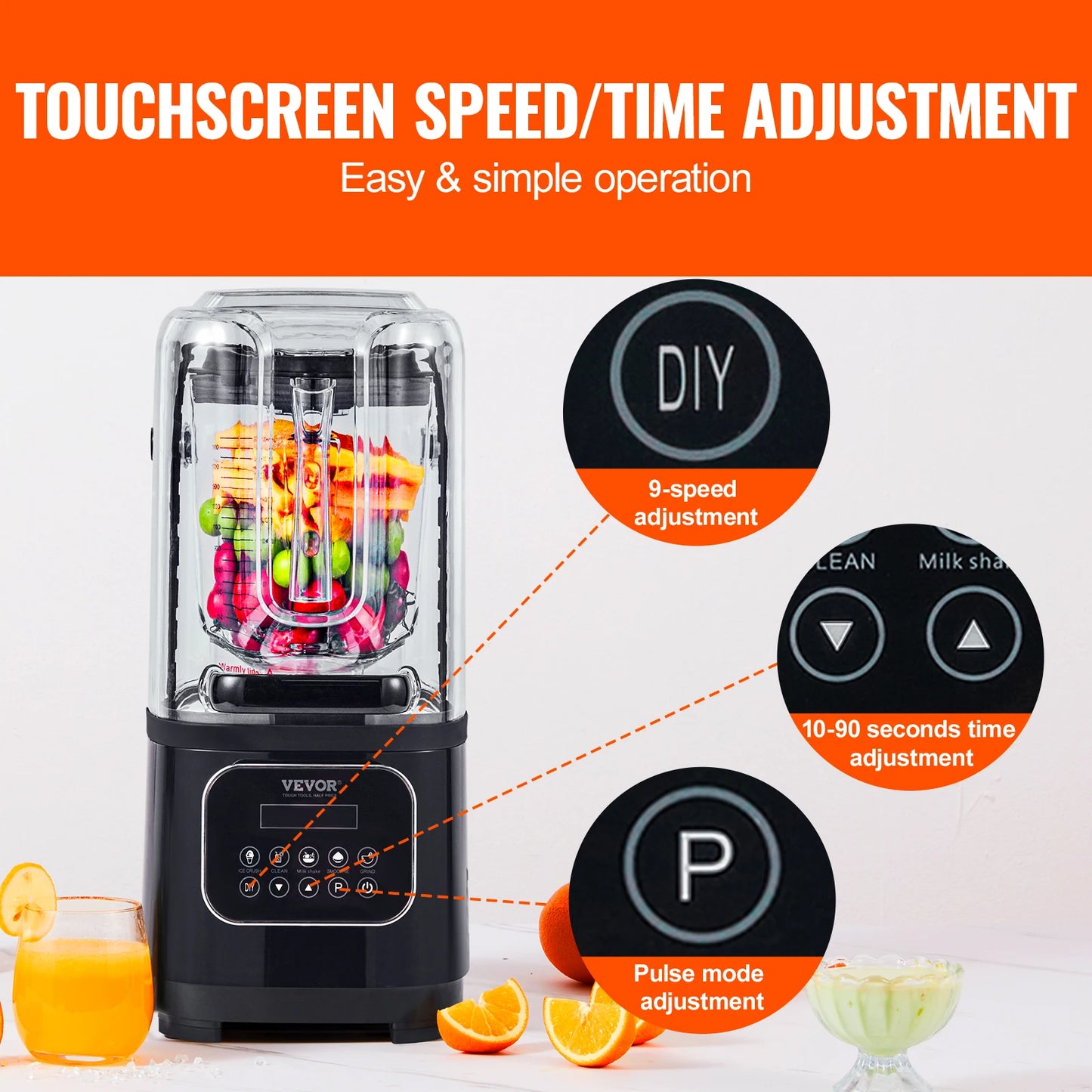 SucceBuy Commercial Grade Blender Multifunctional Food Processor