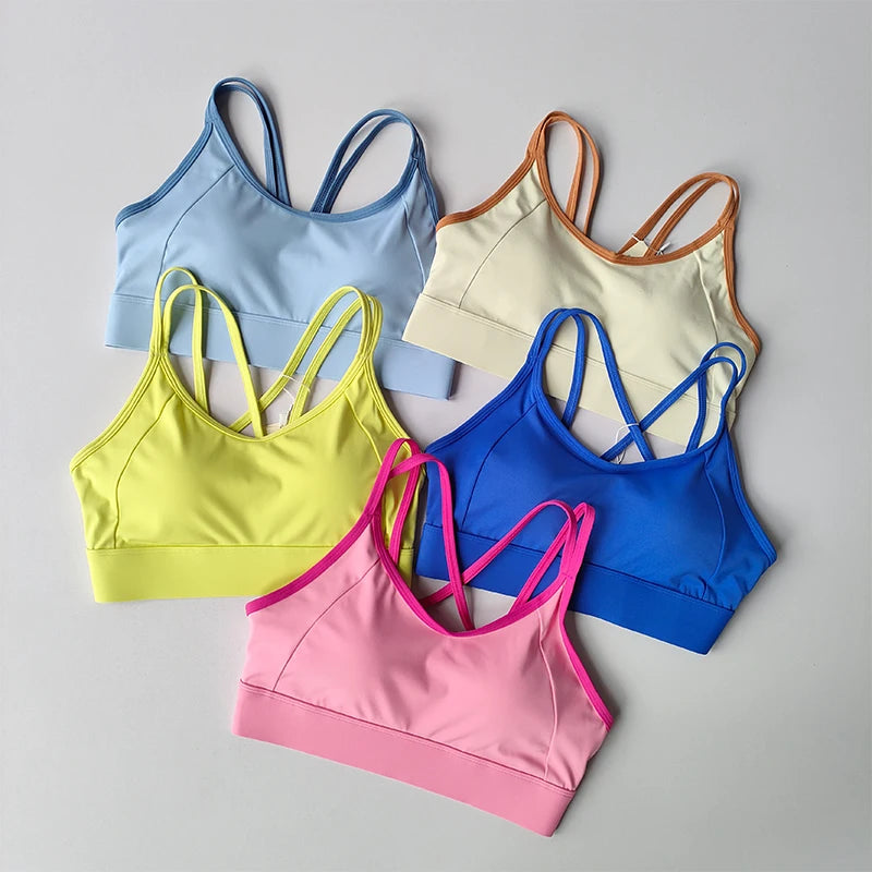 Women Running Tank Top With Shock Absorbing Yoga Pilates Bra