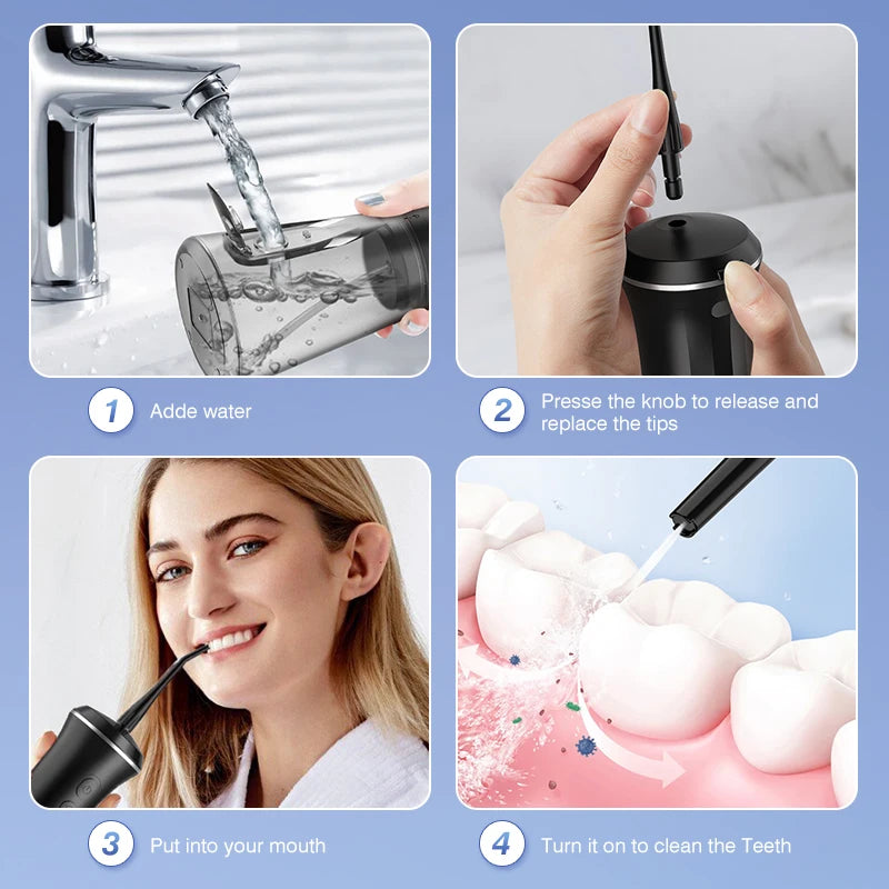 Sejoy Portable Oral Irrigator Rechargeable Wireless Water Flosser IPX7