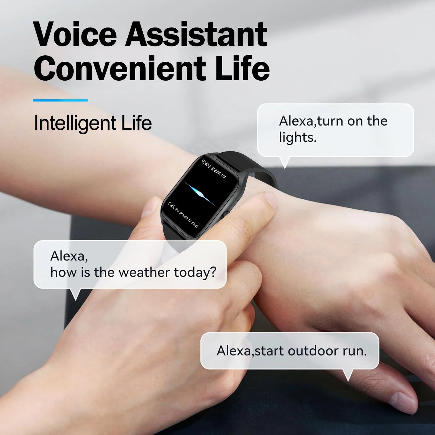 LIVLOVCP AI Voice Assistant Smart Watch HD Screen Activity Tracker