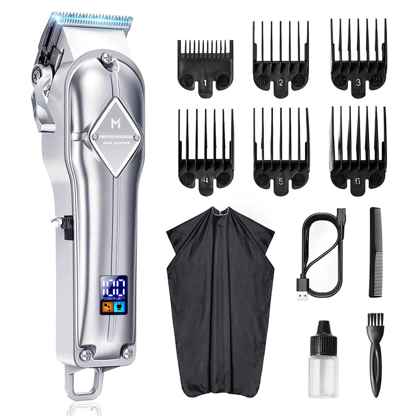 Fairywill Hair Clippers Professional Cordless Trimmer Grooming Kit For Men