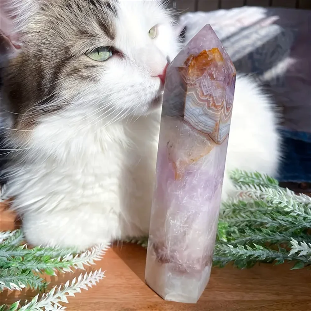 CrystalHola Lace Agate Crystal Tower Reiki Healing