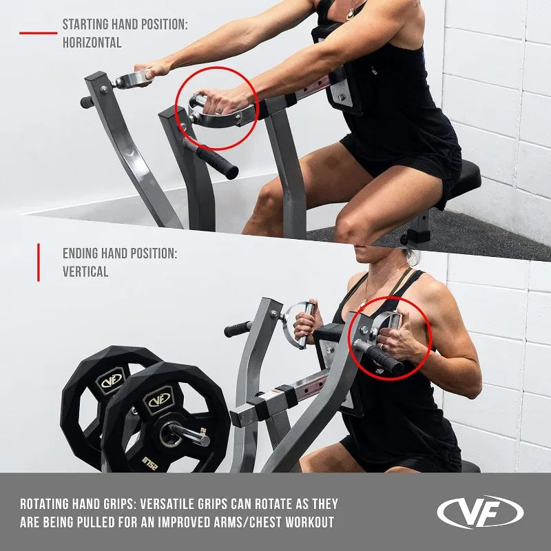 Valor Fitness Seated Row Plate Loaded With Converging Arms