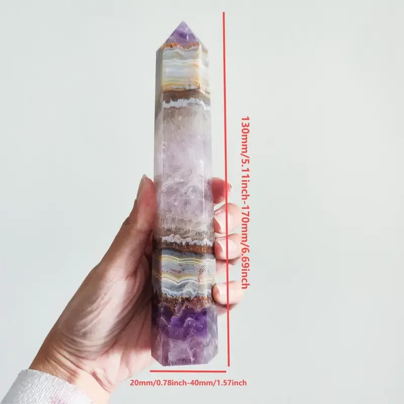 CrystalHola Lace Agate Crystal Tower Reiki Healing