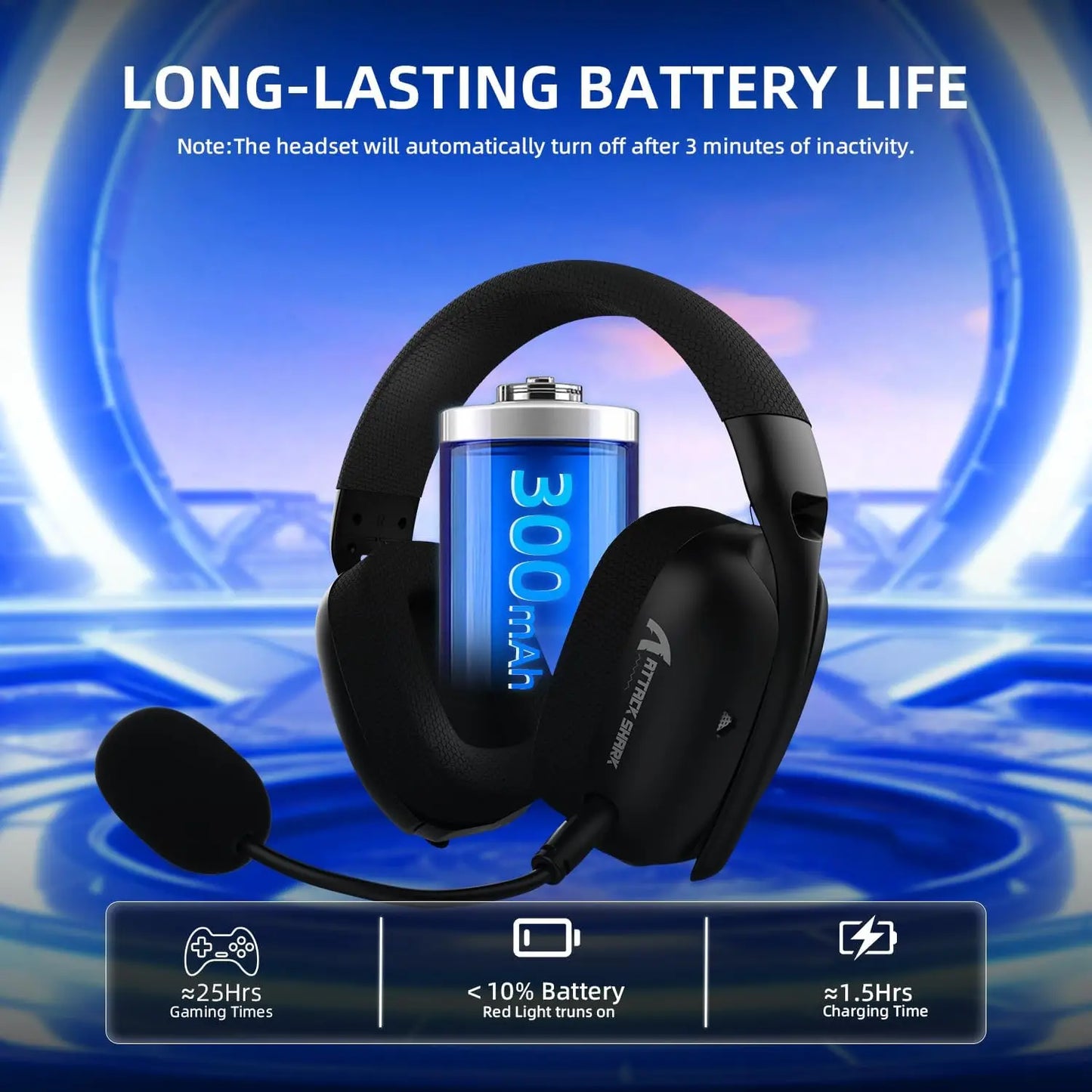 Attack Shark L80PRO Wireless Gaming Headset Dual Microphones TriMode