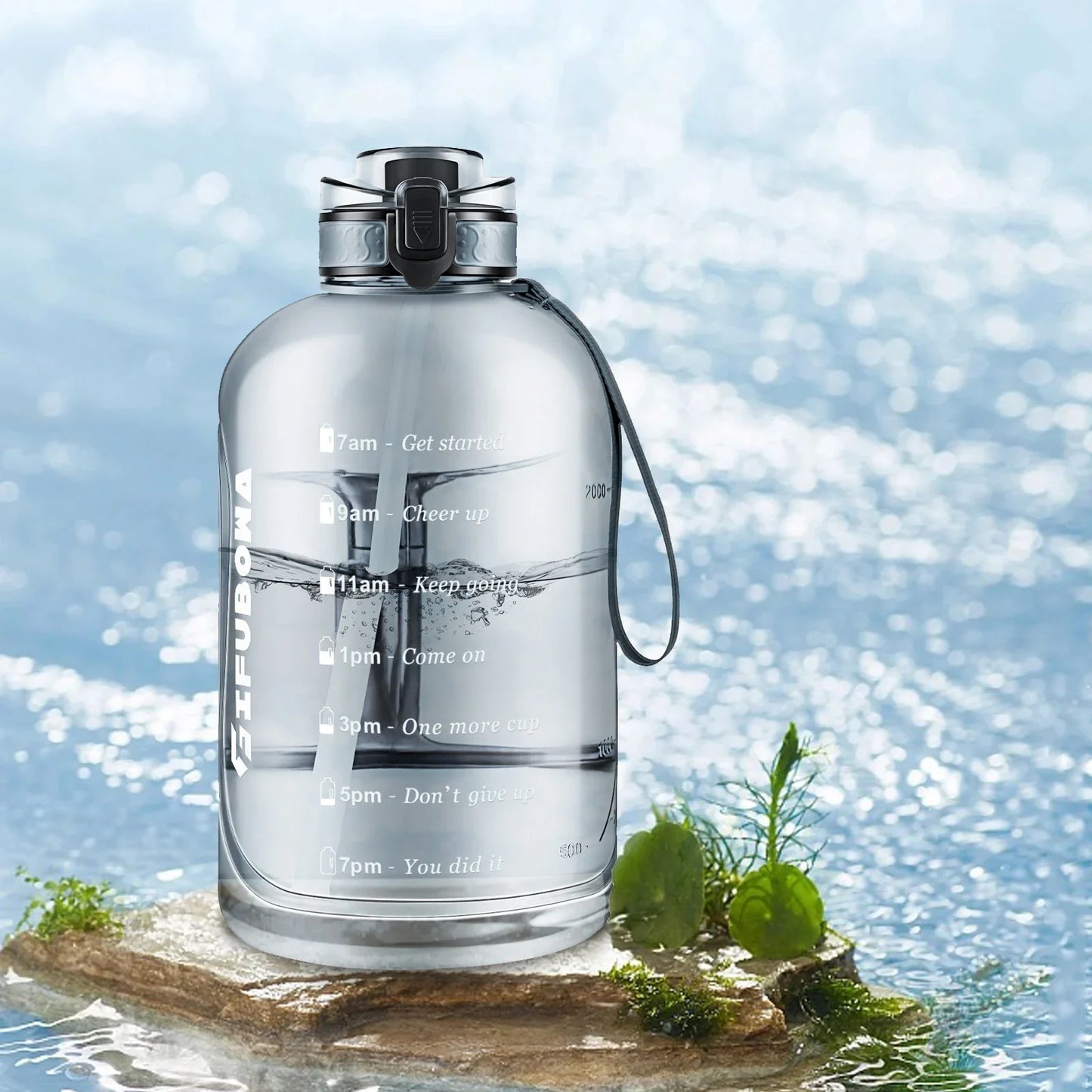 GIFUBOWA Motivational Time Marker Water Bottle With Handle