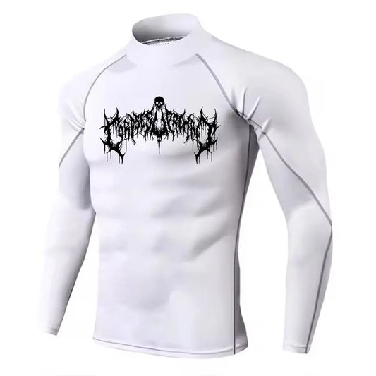 Mens Turtleneck Compression Rash Guard For Gym And Bodybuilding