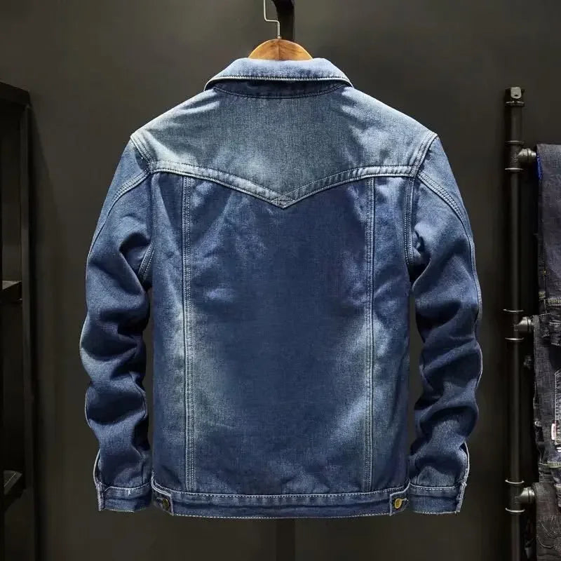 Vitality Wellness Store Denim Jacket Thickened Fleece Lined Loose Fit
