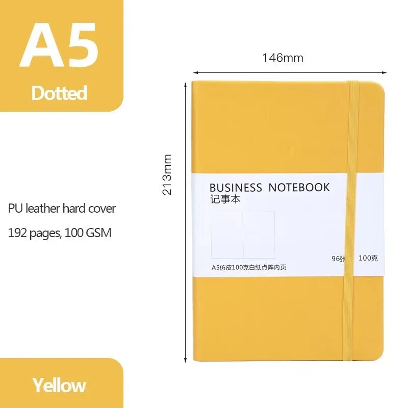 Hard Cover Dot Grid Notepad With Strap For Business Notes