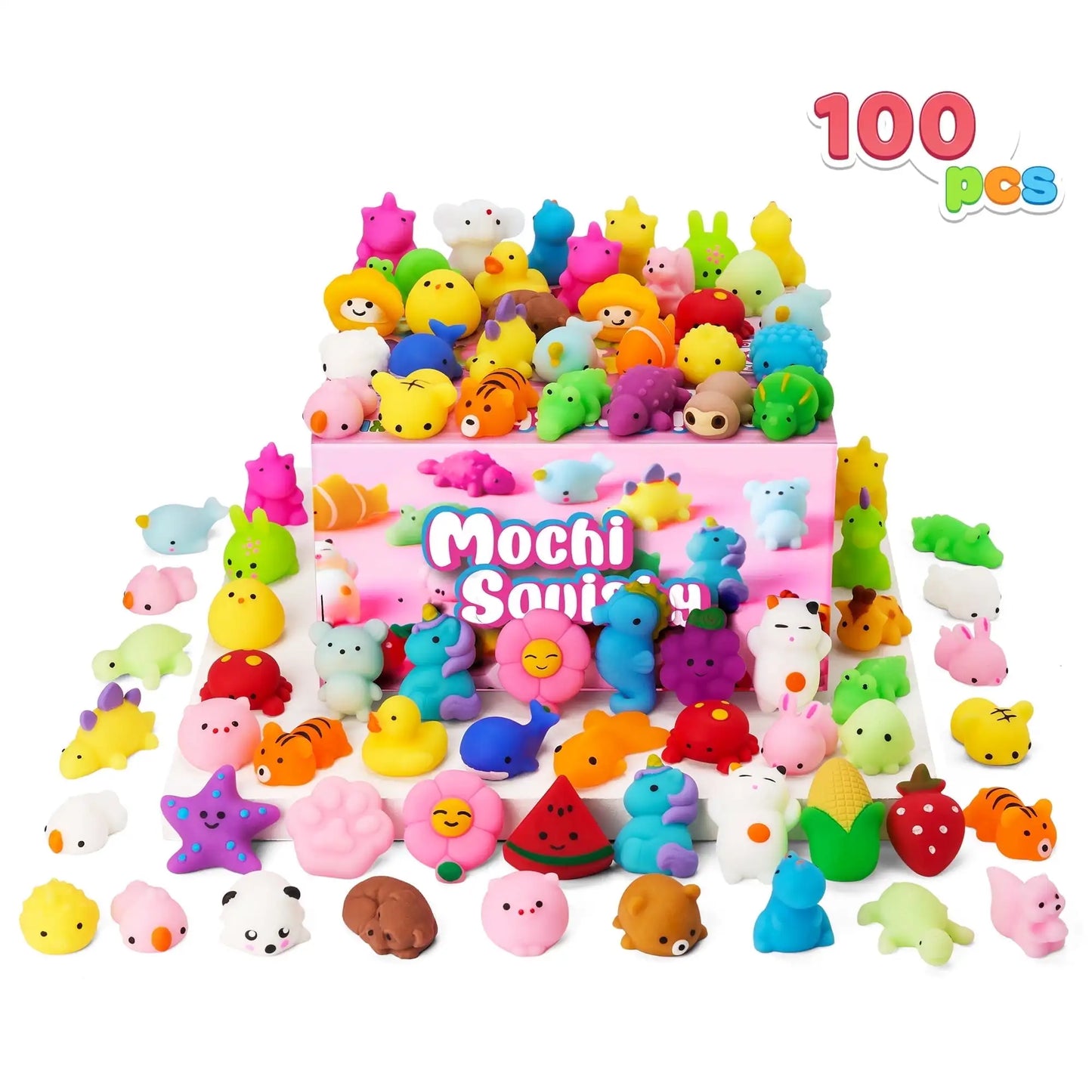 Joyfy Mini Mochi Squishies 100 Pcs Kids Stress Relief Toys